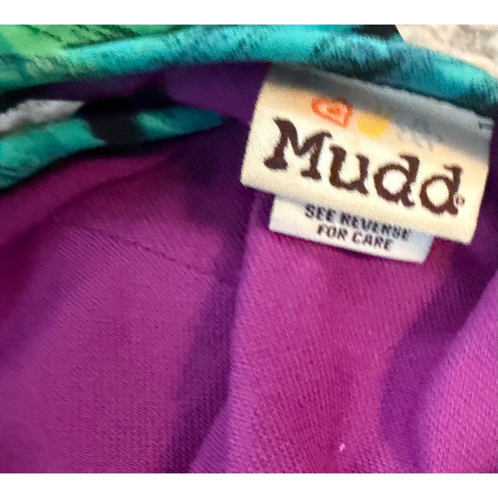 Mudd Vintage Y2K Bikini Set Purple Teal Abstract Tropical Top XL Bottom medium - Picture 7 of 7